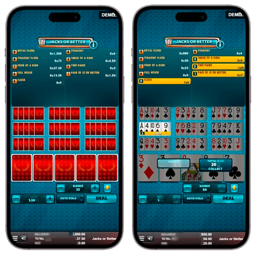 Интерфейс игрового автомата с покером