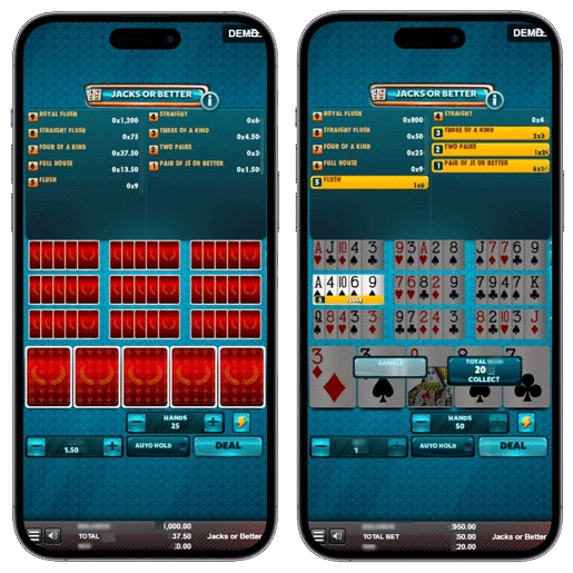 Интерфейс игрового автомата с покером